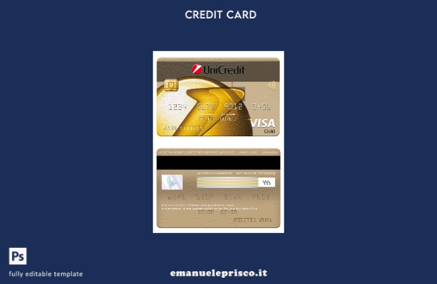 modello di carta oro visto Romania UniCredit Bank in stile verificato